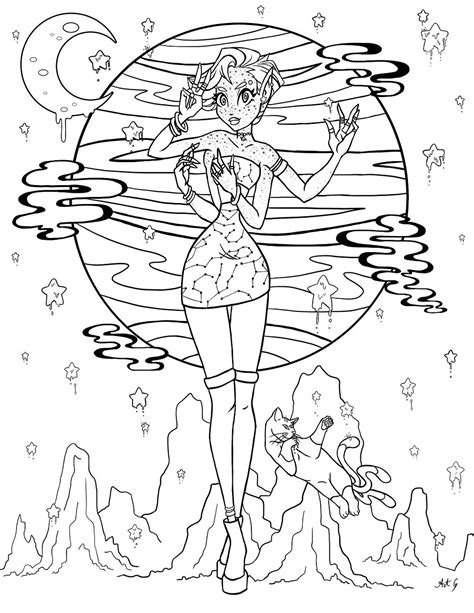 Alien Babe Coloring Page