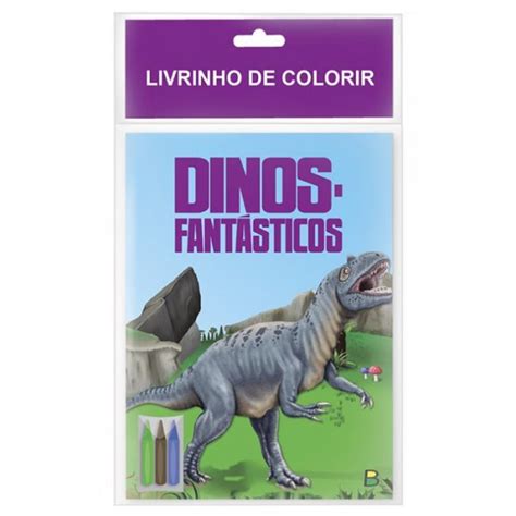 Livro Infantil Livrinho de Colorir Dinos Fantásticos Brasileitura