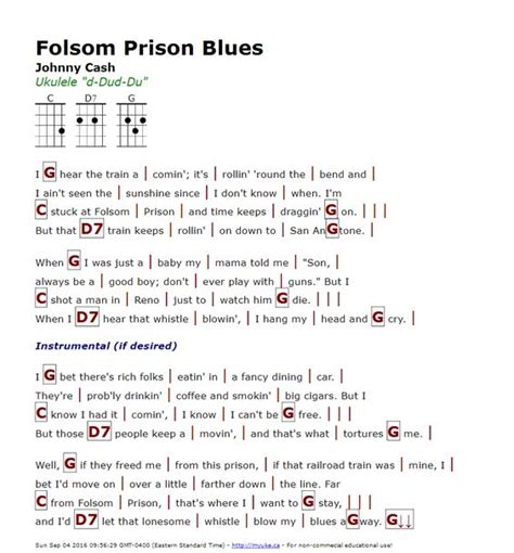 Folsom Prison Blues Lyrics And Chords Chord Music Sheet App