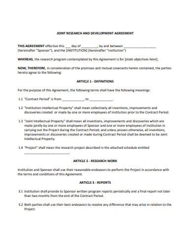 Free 9 Research And Development Agreement Templates In Pdf Ms Word