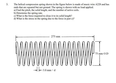 Solved 3 The Helical Compression Spring Shown In The Figure