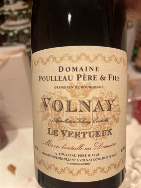 Domaine Poulleau P Re Fils Volnay Le Vertueux France Burgundy