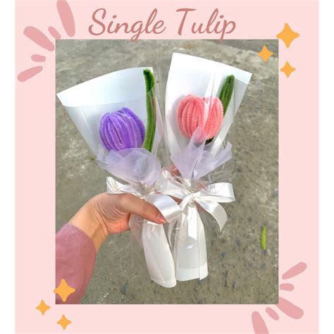 Jual Bisa Cod Single Tulip Flower Pipe Bunga Cleaner Kawat Bulu Bunga