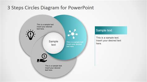 3 Step Circles Diagram For Powerpoint Slidemodel