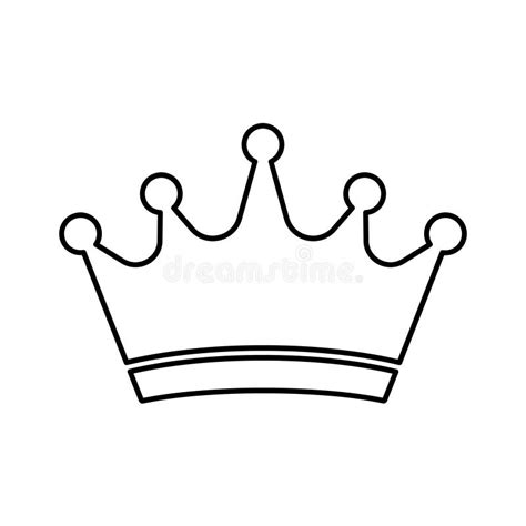 Icono De L Nea De La Corona S Mbolo De La Corona Negra Icono De La