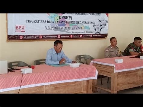 Rapat Pleno Terbuka Rekapitulasi DPSHP Tingkat PPS Desa Karangtawang