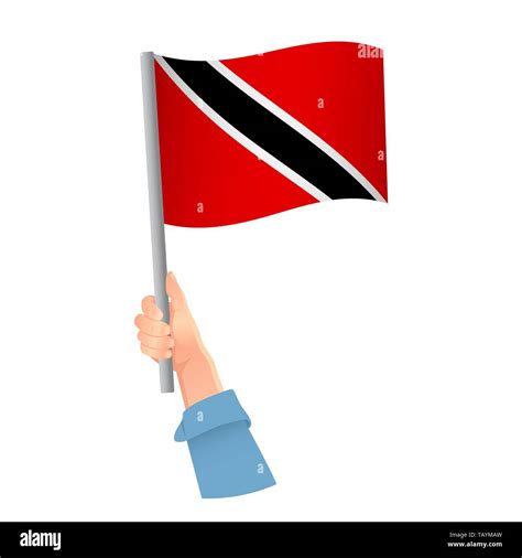 Trinidad And Tobago Flag In Hand Patriotic Background National Flag