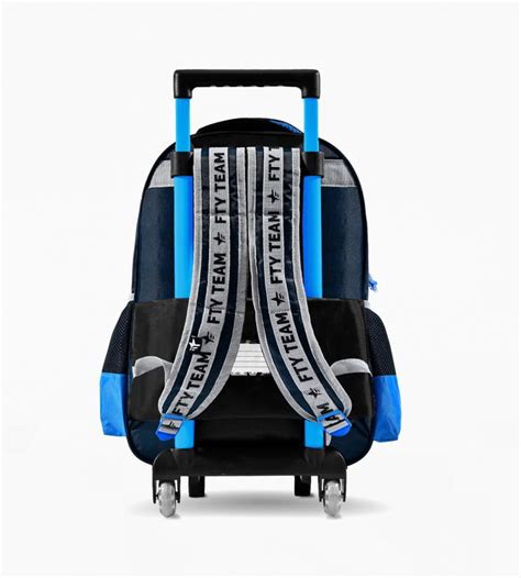 Mochila Footy Carro 18 Con Luz Joystick Azul Papel Tec