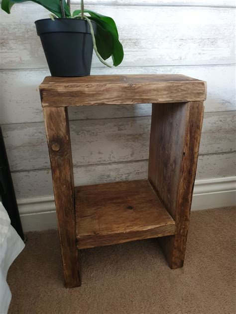 Handmade Bedside Table From Reclaimed Wood Etsy