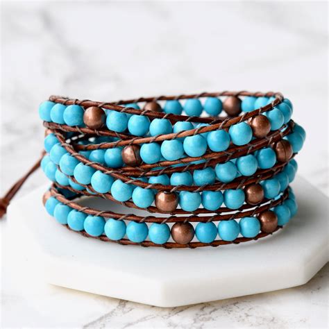 Good Vibes Bohemian Turquoise Magnesite 5x Wrap Braceletn N N N