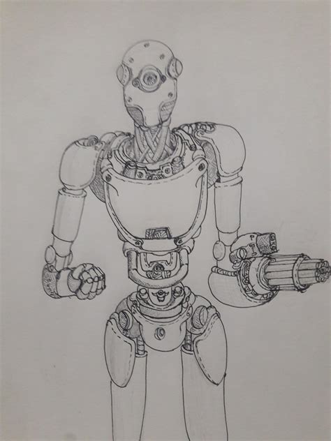 Drawing a robot every day for a year day 126. : r/learntodraw