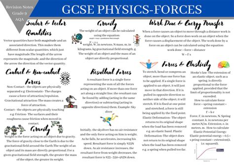 Gcse Physics Combined Science Aqa Revision Notes Forces Grade 8 9 Revision Notes Teaching