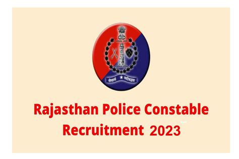 Rajasthan Police Constable Recruitment 2023 Online Form For 3578 Post