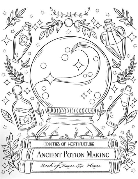 Ancient Potion Magic Witch Coloring Pages Cool Coloring Pages