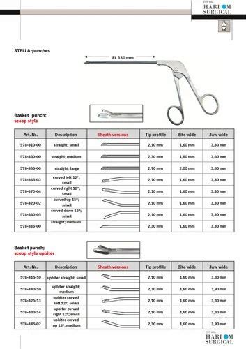 Steel Arthroscopic Punch Instruments For Hip Joint Size Small Medium