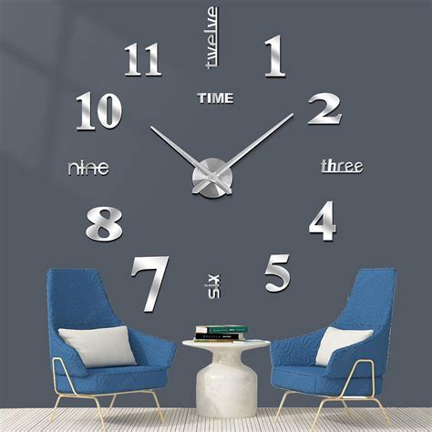 VANGOLD Mute DIY Reloj De Pared Sin Marco Espejo Grande 3D Sticker 2