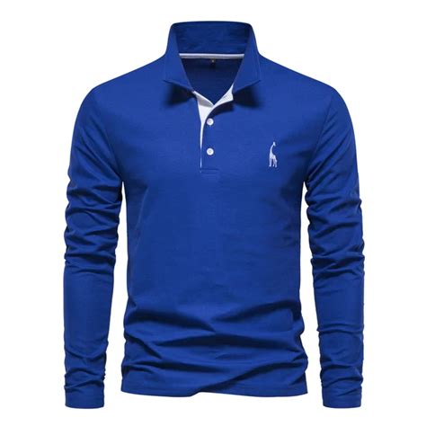 Long Sleeve Polo Shirt In Solid Color Dresoo