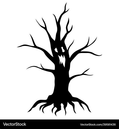 Scary Tree Silhouette Clip Art