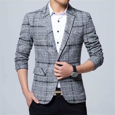 Мужские пиджаки Slim Fit Костюмы для мужчин Деловой формальный пиджак ...