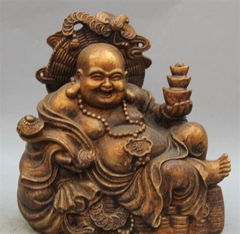 Xd China Bronze Gild Wealth Fu Ru Yi Seat Happy Laugh