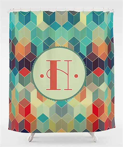 Colorful Prism Initial Shower Curtain