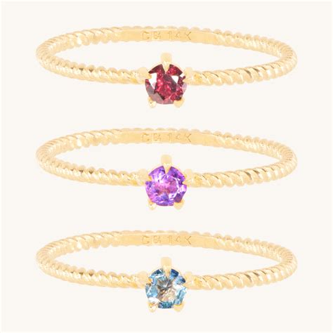 Little Star Gold Birthstone Ring | Catbird