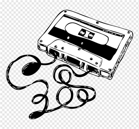 Hand Drawn Tape Reminiscence Music Magnetic Tape Png PNGWing