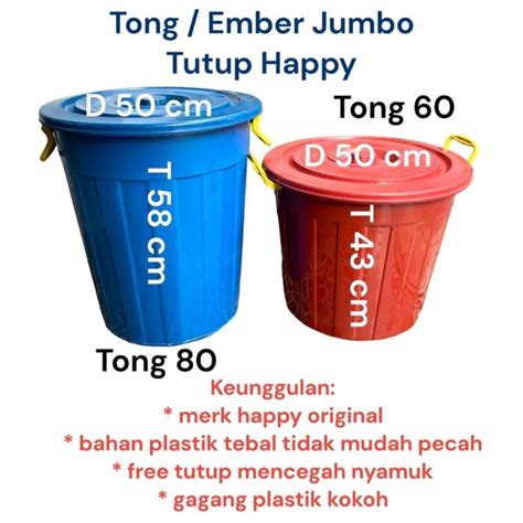 Jual TONG 80 Ember Plastik Bak Air 80L Besar Tong Air Jumbo 80 LITER