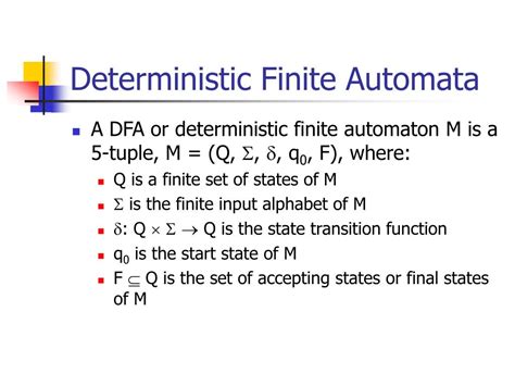 Ppt Deterministic Finite Automata Powerpoint Presentation Free