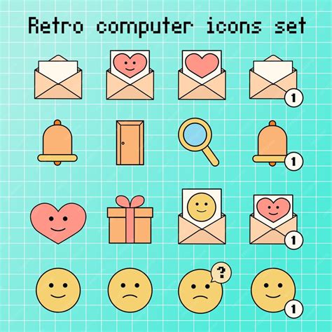 Premium Vector | Retro computer aesthetic icons set 90s cute icons ...