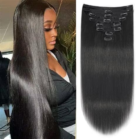 Amazon Mihugass Clip In Hair Extensions Real Human Hair Inch