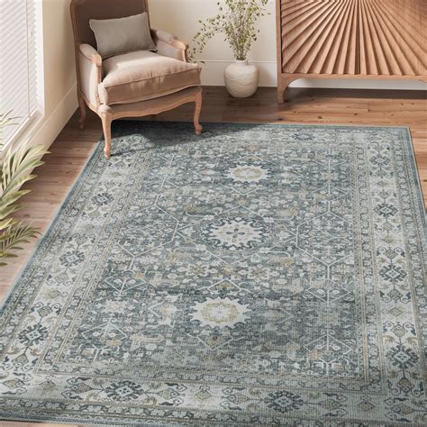 Amazon Jinchan Area Rug 5x7 Washable Rug Vintage Rug Distressed