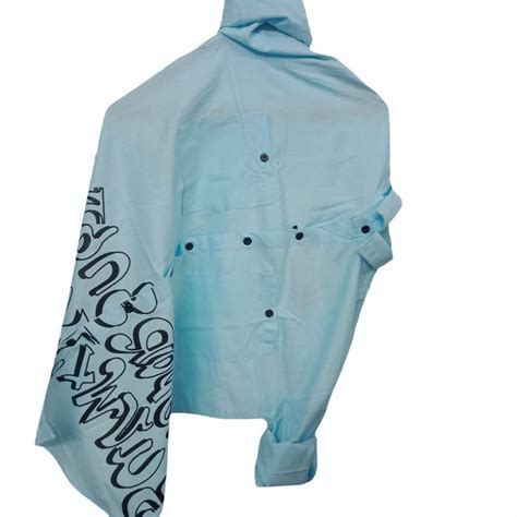 Men Sky Blue Printed Cotton Shirt Casual Full Sleeves At Rs 220 In Surat