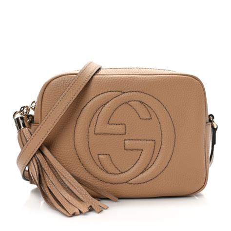 Gucci Pebbled Calfskin Small Soho Disco Bag Camelia Fashionphile