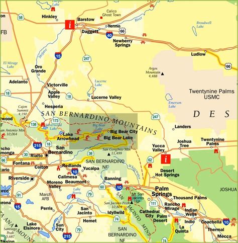 Big Bear Lake Area Tourist Map - Ontheworldmap.com