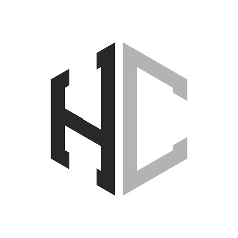 Moderno y único diseño de logotipo de la letra hexagonal HC Elegante