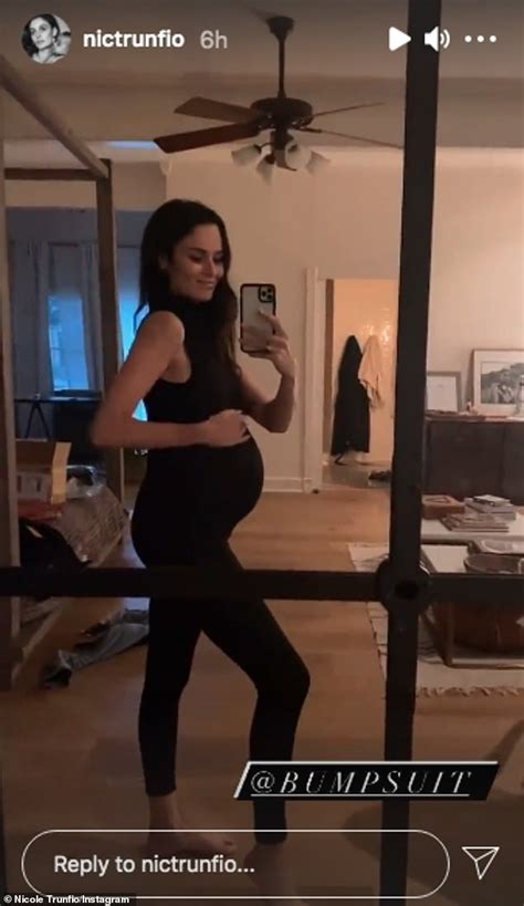 Model Nicole Trunfio Teases A Giant Pregnancy Belly On Instagram Only