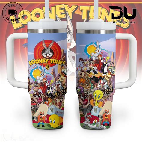 Looney Tunes Cartoon Tumbler 40 Oz With Handle Tumbler 30 Oz With Lid