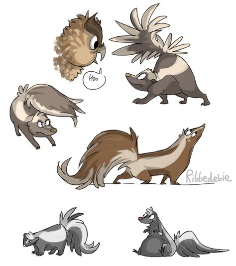 A Bunch Of Cartoony Skunks By Ribbedebie On Deviantart