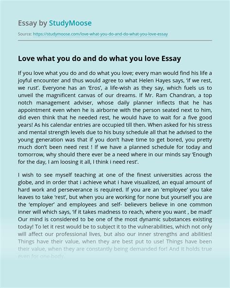 Essay Examples Essay About Love