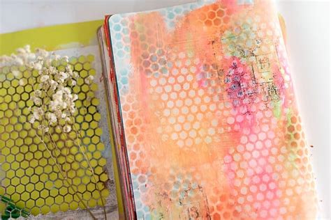 7 Easy Acrylic Painting Ideas For Your Art Journal Using Stencils