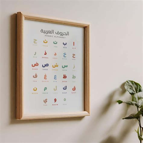 Arabic Alphabet Poster Arabic Kid Print Islamic Nursery Print Arabic ...