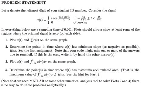 Solved Let a denote the leftmost digit of your student ID | Chegg.com