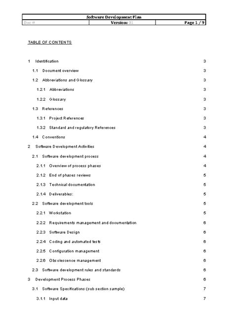 Software Development Project Plan Template PDFSimpli