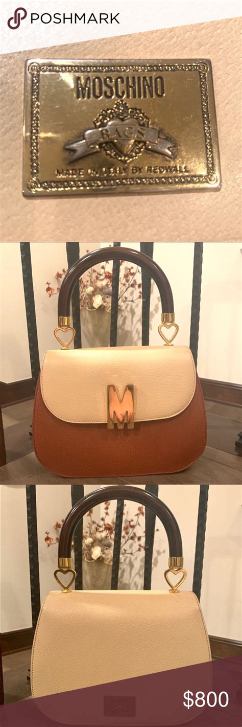 Moschino Redwall Vintage Muiti Color Leather Bag Elegant Moschino