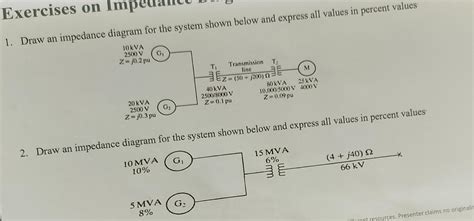 Solved 1 Draw An Impedance Diagram For The System Shown