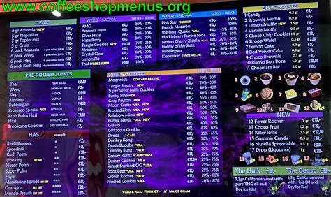 Simpel Minds Menus Archive Coffeeshopmenus Org