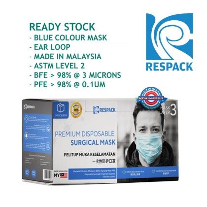 Respack Premium Ply Disposable Surgical Mask Pcs