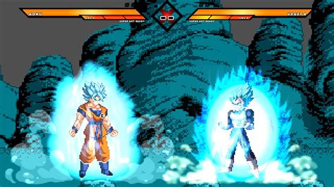 Goku Ssj Blue Vs Vegeta Ssj Blue Mugen Char Youtube