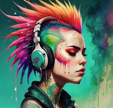 Download Punk Girl Woman Art Royalty Free Stock Illustration Image